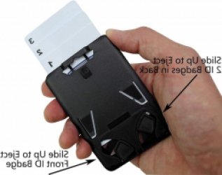 Robuuste Naambordhouder - Bovenaadse Doorvoer - Afneembare Clip - Sleutelring - Zwart ID Card Holder