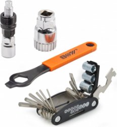 Intirilife complete fietsreparatieset: 16 in 1 stalen multitool & 3-delige cranktrekkerset - fietsgereedschap, accessoires, reparatieset voor fietskrukken
