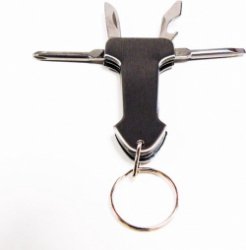 Doodadeals® - Multitool Sleutelhanger Stier inclusief Flesopener - Mes - Kruiskop - Schoevendraaier
