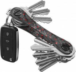 KeySmart Compact Keyholder Red Forged Carbon
