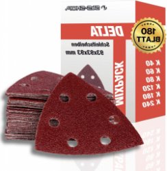 Deltaschuurdriehoeken met klittenband - 180 vellen - 93 x 93 x 93 mm - 6 gaten - korrel 40-60-80-120-180-240 - stofafzuiging