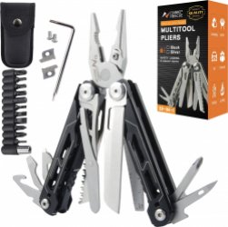 ShopEighty8 - Multitool - Tang - Multitang - Outdoor Camping Multitool - Draagbare Mini Set - Outdoor - Camping - Vissen - Survival - Klussen - 17 In 1 Super Tang - Met Nylon tas En Schroevendraaier Kopset - Rvs - Zilver/Zwart