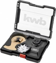 22-delige set zaagblad Ø 87 mm vinger-vorm HM-bestrooide voegenrasp halfrond schraper hard 52 mm breed incl. tegelkruisjes - Multitool-accessoires