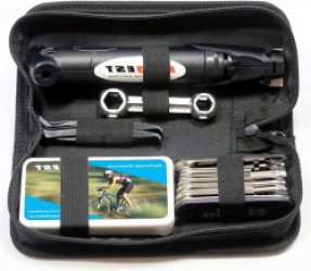 Fietsreparatieset - 100 psi mini-fietspomp - bandenreparatieset 16-in-1 - multitool - bandenpatchkit - bandenhendel - fietstas