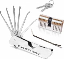 7-in-1 lockpicking set transparant 2-in-1 trainingsslot pocket multitool vouwslotenpickset beginners professionele slotenmakers (oefenkit)