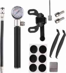 fietsband reparatie Gereedschapsset voor fietsbandenreparatie - Fietsgereedschapsset met 210 Psi minipomp 10-in-1 multitool met kettingbreker, bandenlichters en bandenpatch, botsleutel, 1 draagbare tas. 6 maanden garantie