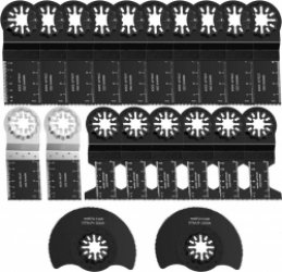 Zaagbladen set 20-delig voor hout kunststof metaal - Multitool accessoires voor Starlock Bosch Makita - Milwaukee Einhell Dremel Dewalt - zwart