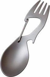 RVS Sporks Titanium Lepel - Vork met Blik Flesopener voor Camping en Reizen