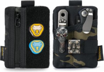 Mini EDC-tasje Kleine EDC-organizertas met 3 zakken - Mini EDC-gereedschapstas met klittenbandsluiting - Zwarte Camo
