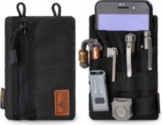 Pocket Organizer Gereedschap Organisator voor Heren - Nylon Opslag EDC Apparatuur - Blijf Georganiseerd - Zaklamp Pen - Zwart