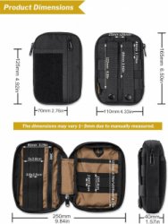 Klein EDC-zakje Compact Molle Tas - Heren Heuptas Organizer met Patch Area - Verstelbare Rugzak - Extra Tas voor Kamperen-Wandelen - Zwart