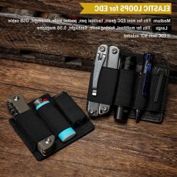 Elastische EDC-organizer - Klein klittenband organizer-inzetstuk met 4 elastische insteekvakken - Multitools organizer-holster - Klittenband organizerpaneel - Maat M en L