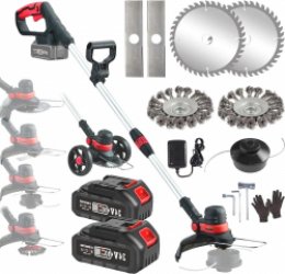 Telescopische 4 in 1 multitool grastrimmer - 30 cm maaibreedte - borstelloze motor - 2X 4.0Ah accu - onkruidborstel - snoerloos Grastrimmer met accu