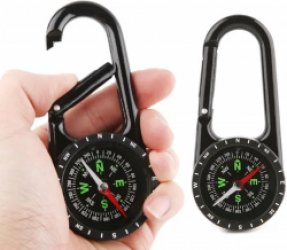 Multifunctionele 1-in-1 Kompas& Karabijnhaak I Multitool I Riemclip I Draagbaar I Extra Sterk I Survival I Zwart