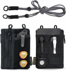 EDC Pocket Pouch met riem - 5 ritszakken - Pocket Organizer - mannen - kleine EDC Sling Bag - Slim EDC-portemonnee - multitool - zwart