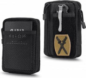 EDC tas organizer kleine gereedschapstas klittenbandsluiting 6 vakken multitool-organizer zwart