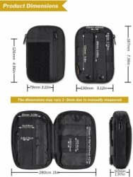 Klein EDC-zakje - Compacte Heuptas Heren - Molle Pouch Pocket Organizer - Patch Area Verstelbare Molle Rugzak - Extra Tas voor Kamperen-Wandelen-Reizen - Zwart