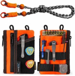 X-Pac EDC Pocket Pouch riem 5 EDC-zakken-organizer mannen kleine EDC Sling Organizertas slanke EDC-portemonnee-multitool zakje (oranje)