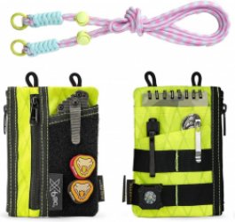 X-Pac EDC Pocket Pouch met riem en 5 EDC-zakken - Ogranizer voor mannen - kleine EDC Sling Organizertas - slanke EDC-portemonnee - multitool zakje - groen.