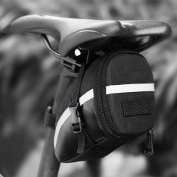 Grote capaciteit zadeltas voor racefiets MTB-multitool 16-in-1 reflecterend-fietsaccessoire opvouwbaar-zwart