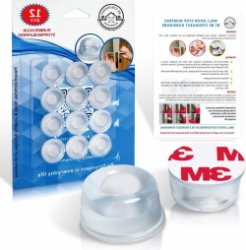 Door Stoppers 12 pieces - Clear Rubber Door Stopper Bumpers Wall Mounted - Rubber Self Adhesive - Protect wall from door knob - Set of 12