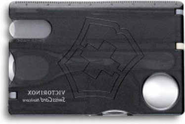 Swiss Card Nailcare Taschenmesser - 13 Funktionen Glas-Nagelfeile Schere - schwarz transparent