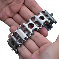 Multifunctionele Armband met Schroevendraaier - Blikopener - Flesopener - Wrench - 29-in-1 - Roestvrij Staal