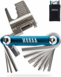 20-in-1 multitool - roestvrij staal/aluminium - opvouwbaar - mini-fietsgereedschap - blauw