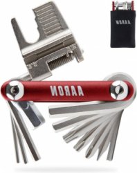 20-in-1 multitool multifunctioneel gereedschap van roestvrij staal - aluminium inklapbaar mini-fietsgereedschap - praktisch fietsgereedschap in rood