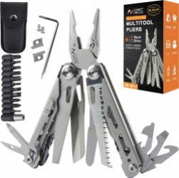 ShopEighty8 - Multitool - Tang - Multitang - Outdoor Camping Multitool - Draagbare Mini Set - Outdoor - Camping - Vissen - Survival - Klussen - 17 In 1 Super Tang - Met Nylon tas En Schroevendraaier Kopset - Rvs - Zilver