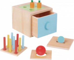 Dr. Infant® 4 in 1 Montessori speeldoos- Fijne motoriek- Speelgoed 1 jaar- Montessori speelgoed- Sensorisch speelgoed- Houten speelgoed- Speelgoed 2 jaar