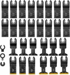 31 Stuks Oscillerende Zaagbladset voor Hout Kunststof Metaal - Multitool Accessoireset - Inclusief 6 Titanium Zaagbladen oscillerende zaagbladen